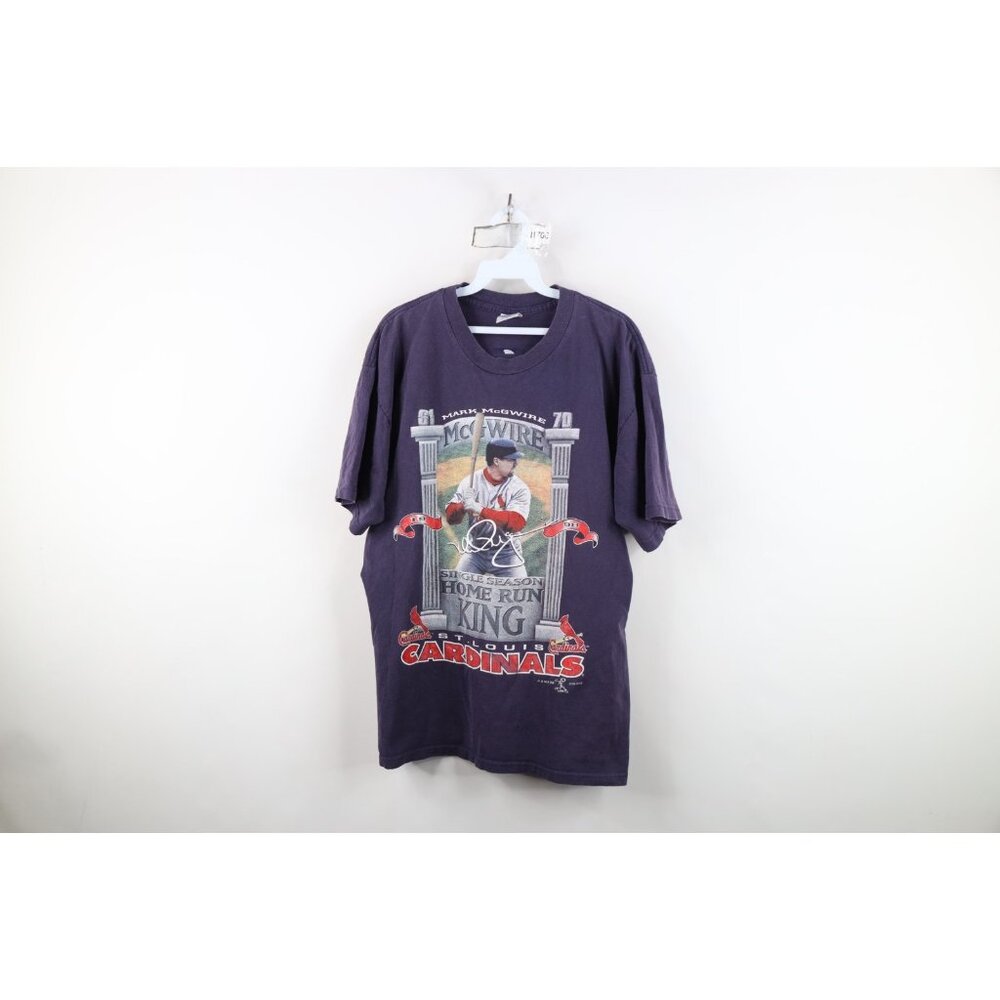 Vintage 90s Mens Large Mark McGwire Home Run King St Louis Cardinals T-Shirt